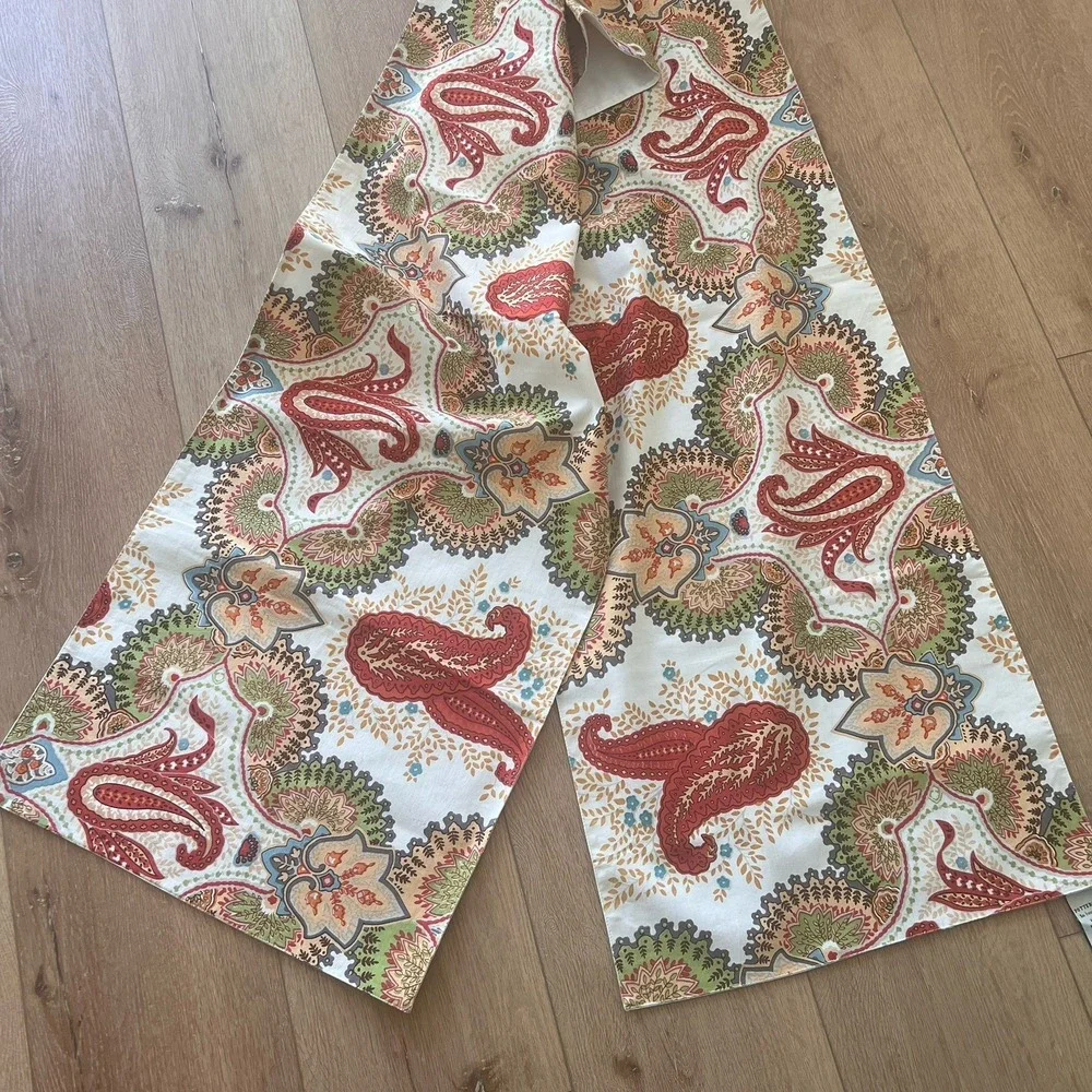 Pottery Barn Paisley Table Runner 18 x 108 inch Extra Long‎ Multicolor Cotton